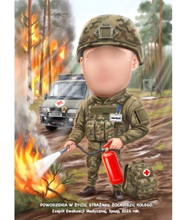 Karykatura prezent dla strażaka