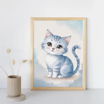 3 obrazki do pokoju dzieciecego 30x40 cm plakaty kotek, króliczek, piesek prezent
