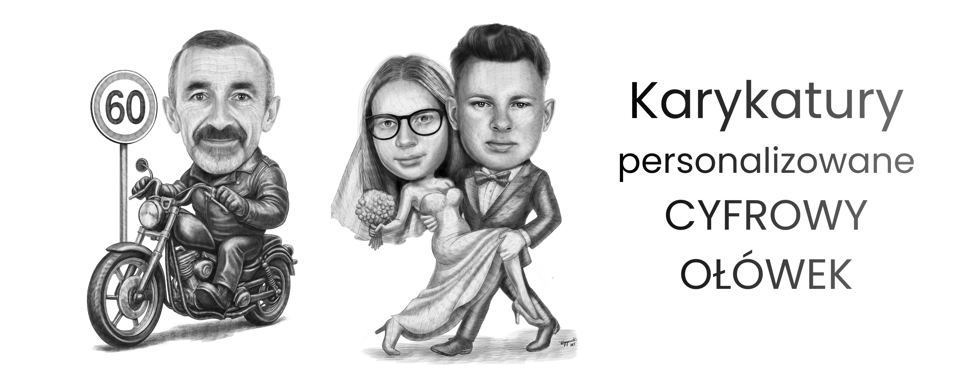 Karykatury ręcznie rysowane ołówkiem